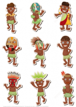 Printable African Tribal Stickers | Free Printable Papercraft Templates