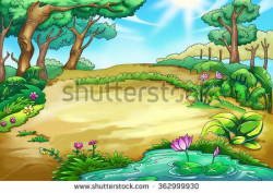 Illustration for Children: Cartoon Africa Forest. Realistic ...