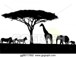 Vector Art - Africa silhouette background . EPS clipart gg68717952 ...