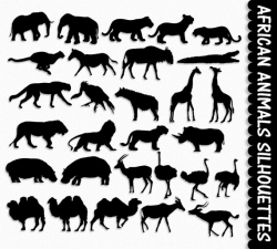 Africa Animals Clip Art African Silhouette Graphics Clipart