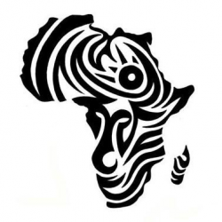 Awesome Black Tribal Africa Map Tattoo Stencil