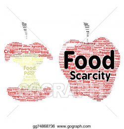 Drawing - Food scarcity word cloud concept. Clipart Drawing ...