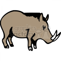 Abstract African warthog clipart. Royalty-free clipart # 129634