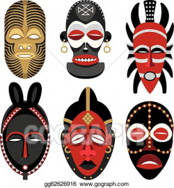 Vector Art - African masks 2. EPS clipart gg62626916 - GoGraph
