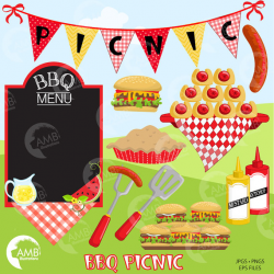 BBQ clipart, Picnic clipart, Backyard Barbecue Bbq party clipart ...