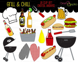Party Clipart Backyard BBQ Clip Art Cooking Clipart Printable