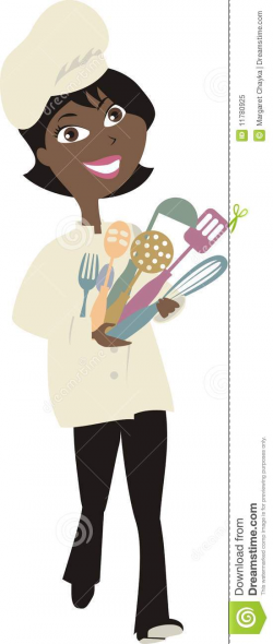 African American Woman Cooking Clipart