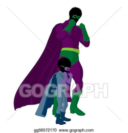 Stock Illustration - African american super hero dad illustration ...