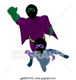 Stock Illustration - African american super hero dad illustration ...