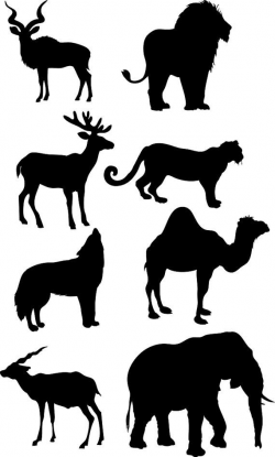 8 African Animals Silhouettes, Vector cut file, Digital Clipart ...
