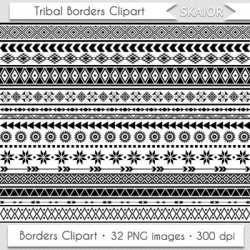 Tribal Borders Clipart Geometric Borders Native American Aztec ...
