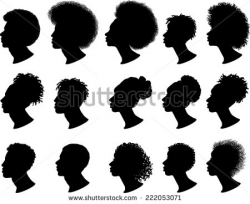 African Head Silhouette People Clipart