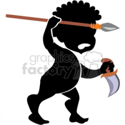 Royalty-Free African tribesman hunting with a spear and knife 162146 ...