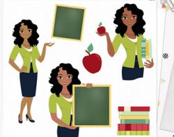 Woman teacher character clipart teaching illustration