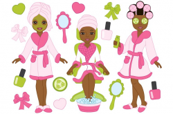 Vector African American Spa Girls ~ Illustrations ~ Creative Market