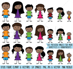 African American Stick Figure Family ~ Illustrations ~ Creative Market