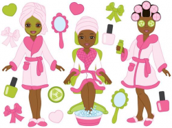 African American Spa Girls Clipart - Digital Vector, Spa Girls, Spa, Spa  Girls Clip Art