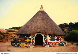 African Hut In Village Stock Photo 2403495 - Megapixl