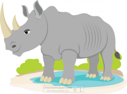 Rhino Clipart Clipart- african-rhinoceros-at-watering-hole-clipart ...