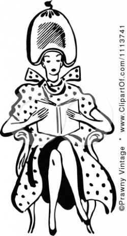 1113741-Clipart-Retro-Black-And-White-Woman-Reading-Under-… | Flickr
