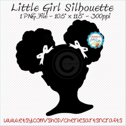 Afro Puffs Clip Art African American Girl Silhouette