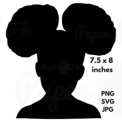 Girl afro puffs SVG silhouette clip art Black girl afro puff