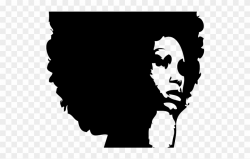 Braid Clipart Curly Afro - Black Woman Face Silhouette - Png ...