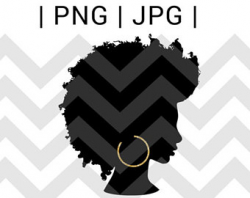 Afro Crown Silhouette SVG Clip Art Black Natural Hair PNG