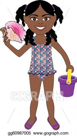 Vector Art - Afro girl swimsuit. Clipart Drawing gg60987005 - GoGraph