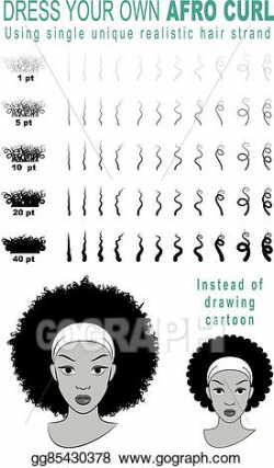 Vector Illustration - Afro hair curl drawing material. . Stock Clip ...