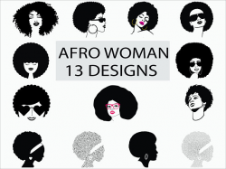 Afro Woman SVG/Png/Eps/Dxf/ Black woman/ Funky woman / Afro girl ...