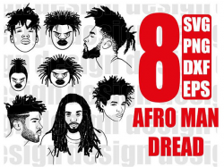 AFRO MAN SVG, black man, funky man, afro boy, black man, curly hair ...