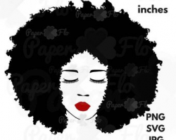 Afro hair SVG Eyelashes svg lips SVG face clip art Black