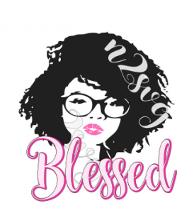 afro lady with glasses blessed svg . Digital file svg