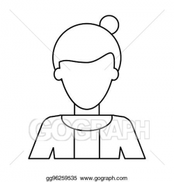 Vector Art - Afro woman bun hair sweater casual thin line. Clipart ...