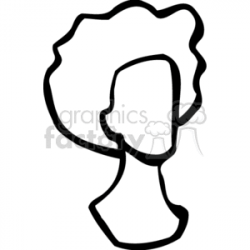 An Outline of a Neck Face and Big Hair clipart. Royalty-free clipart #  155750