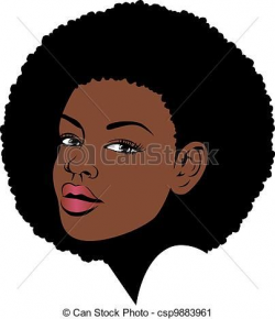 Vector - afro hair american woman - stock illustration, royalty free ...