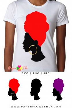 headwrap SVG Silhouette clip art black woman head wrap jpg file ...