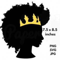 Afro Silhouette SVG Clip Art Natural Nappy Hair PNG Files African ...