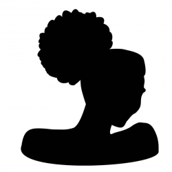 Afro Puff Silhouette SVG Clip Art African Woman Natural Curly Hair ...