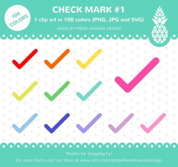 100 Colors Clip Art: Check Mark #1, Checklist Clipart, Agenda ...