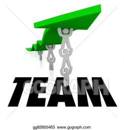 Clipart - Team word people working together lift arrow. Stock ...