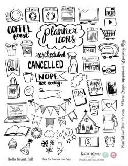 Free Printable Hand Drawn Planner Icons from Plan to Love This Life ...