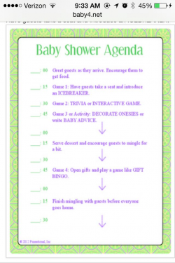 Baby shower itinerary | Baby Shower Ideas | Pinterest | Babies ...