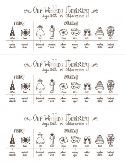 Printable Wedding Timeline Schedule Itinerary by pompdesigns ...