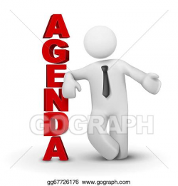 Vector Stock - 3d business man presenting concept of agenda. Clipart ...