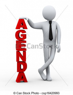 agenda clipart 3d businessman with word agenda 3d illustration of ...