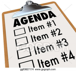 Clipart - Agenda on clipboard plan for meeting or project ...
