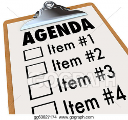 Clipart - Agenda on clipboard plan for meeting or project. Stock ...
