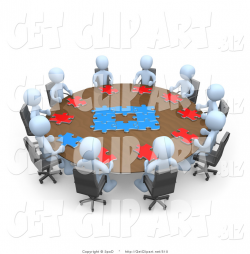 3d Clip Art of a Group of Light Blue People Holding a Meeting and ...